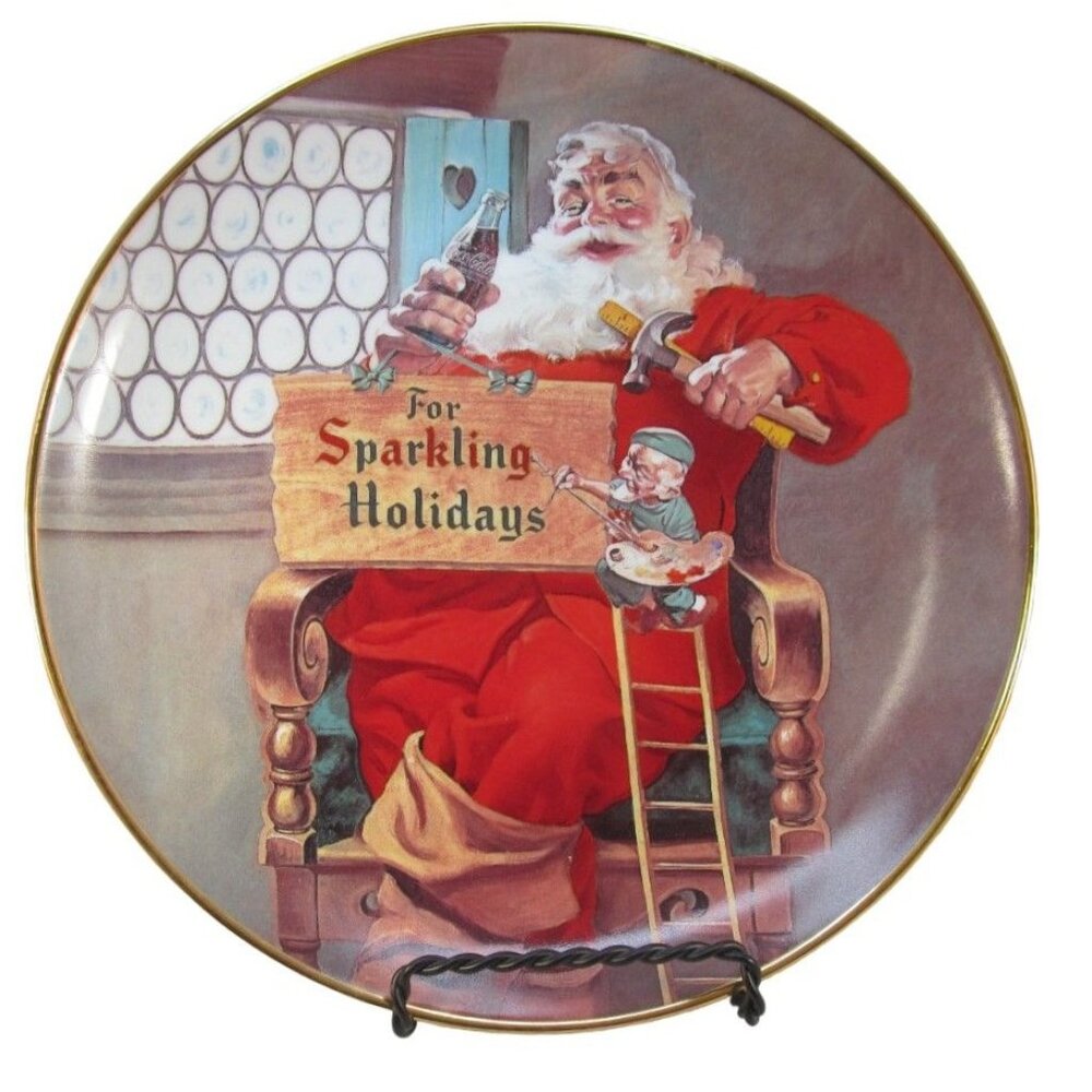 Coca Cola Santa Claus Sparkling Signs of the Season Porcelain Collector Plate